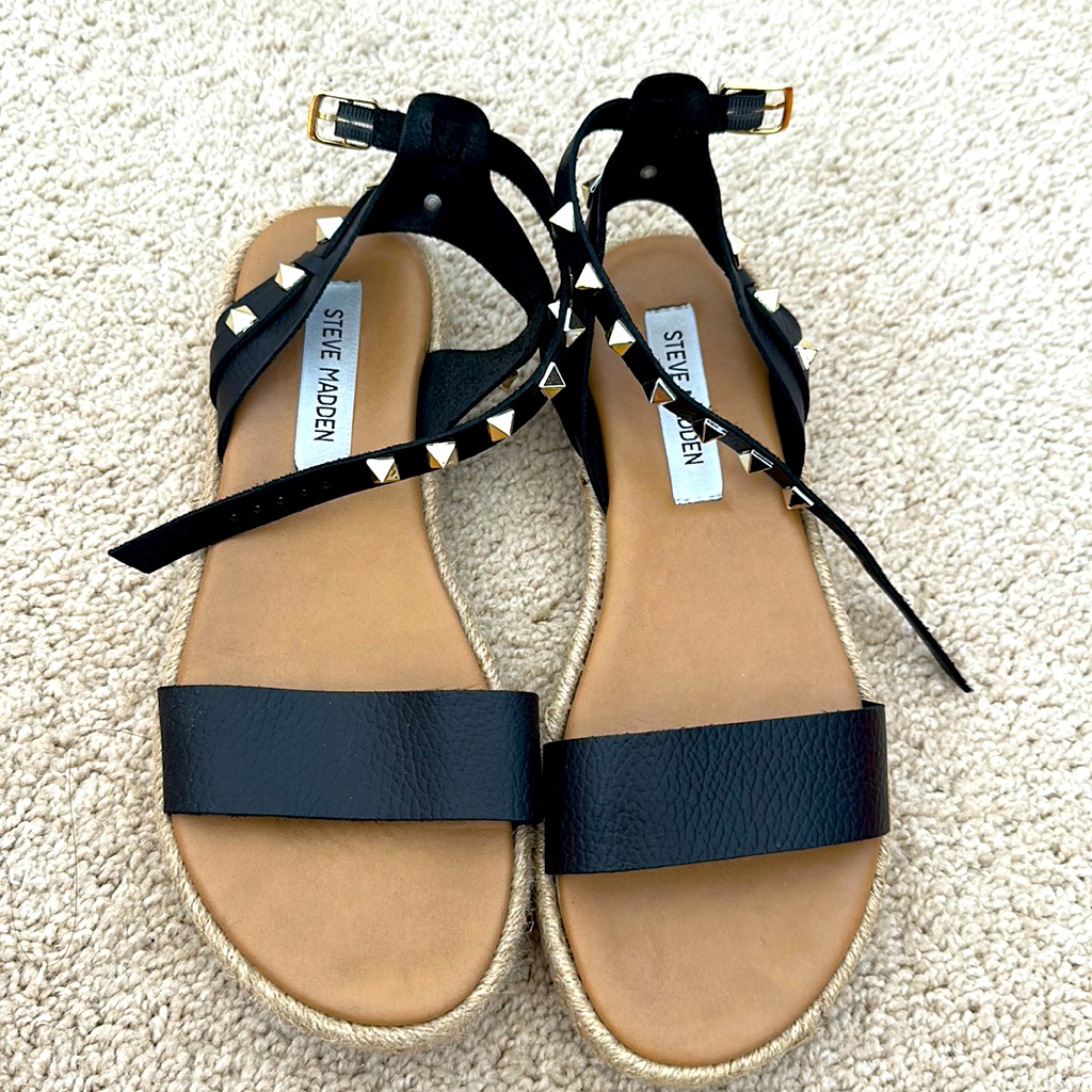 Stud Black Sandals